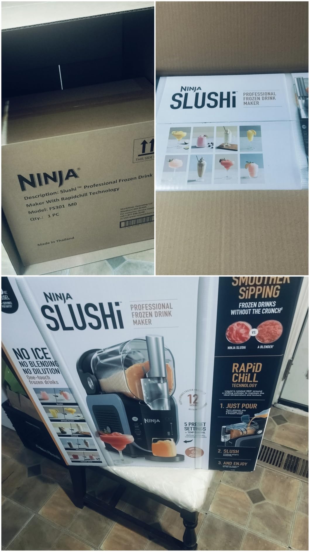 Ninja Slushi Frozen Drink and Slushie Machine, Rapid Chill Technology, 88 Oz Easy Fill Vessel, Dishwasher Safe Parts, Black, 1 Count | Rapidchill Technology, No Ice Needed, 88-Oz Easy-Fill Vessel with Anti-Drip Spout, 5 Preset Programs, Spiked Slush, Frappé customer photo 1