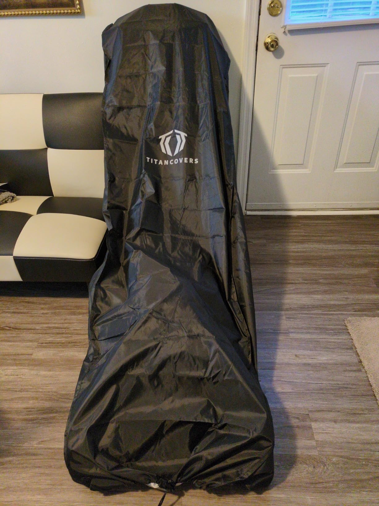 Push Lawn Mower Cover, Waterproof Lawnmower Covers for Outdoor | Heavy Duty 600D Polyester Oxford Push Mower Cover with PA Coating & Double Drawstring & Storage Bag customer photo 2