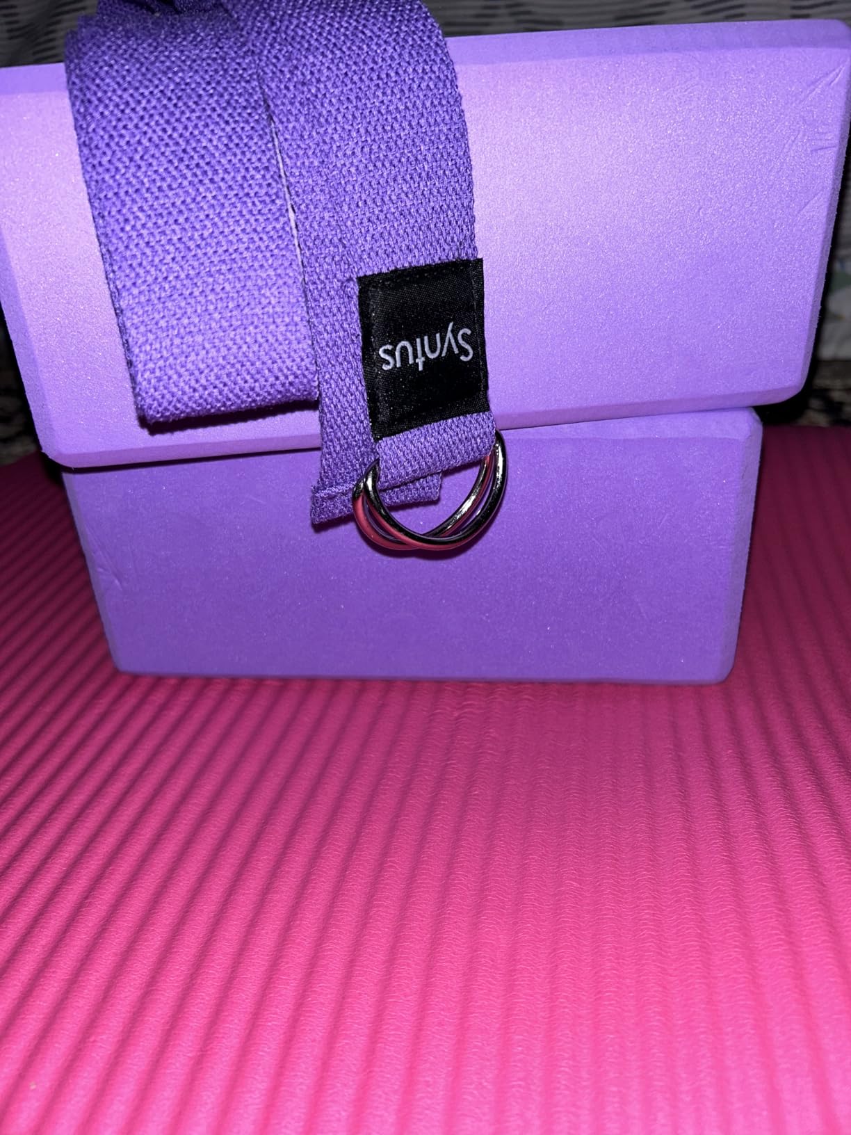 Syntus Yoga Block & Strap Set for Fitness, Pilates, Stretching and Toning | Natural Cork, EVA, Eco-Friendly customer photo 1