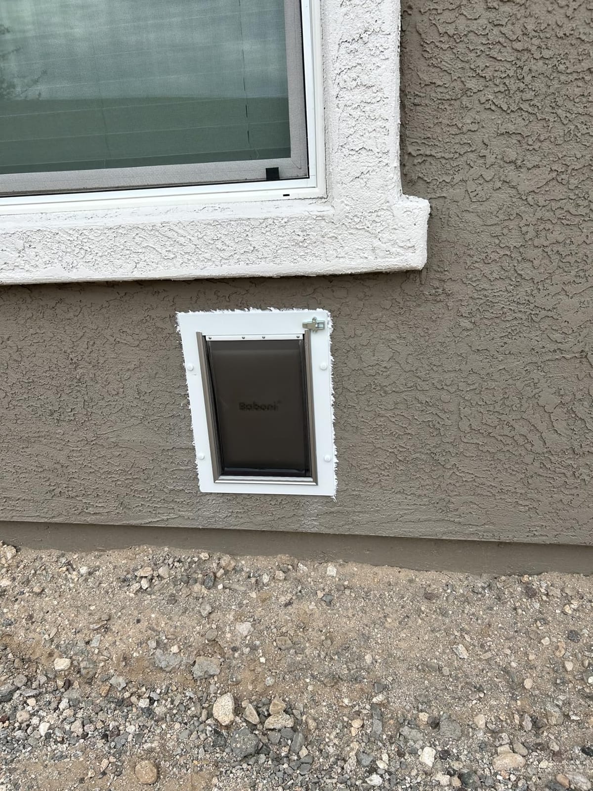 Pet Door for Wall Dog Door for Wall, 3-Flap Doggie Door with Insulation, All-Metal Frame and Telescoping Tunnel, Pets Up to 40 Lb (Medium Size) customer photo 2