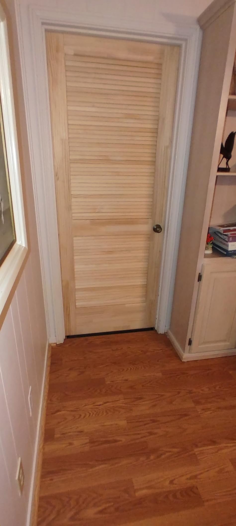 Door Elements Multi-Finger Joint Solid Pine Louver Over Louver Door Slab 32X80 customer photo 2