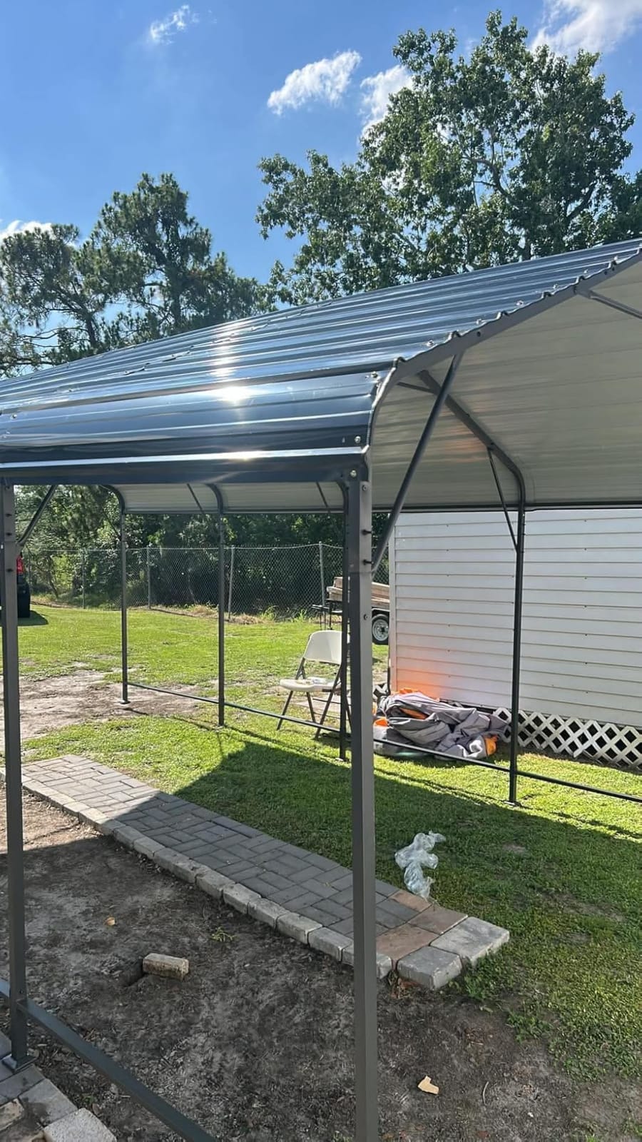 AirWire 10x15 FT Metal Carport Canopy with Reinforced Base | Heavy Duty Carport, Outdoor Galvanized Steel Garage Shelter for Boat and Truck customer photo 1