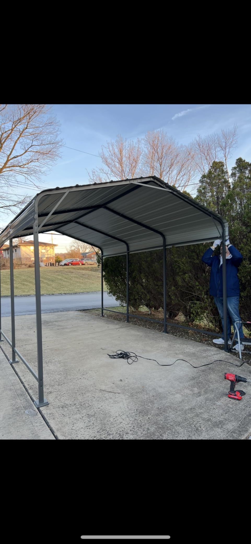 AirWire 10x15 FT Metal Carport Canopy with Reinforced Base | Heavy Duty Carport, Outdoor Galvanized Steel Garage Shelter for Boat and Truck customer photo 2