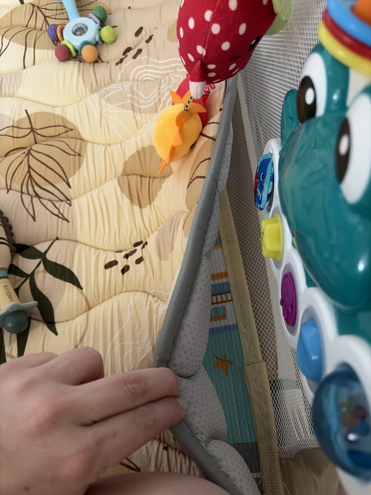 Blissful Diary Baby Play Mats for Floor, 50x50 Playpen Mat, Thick Cushioning Padding Foam Playmat for Baby and Toddlers Infants, Non-Slip & Machine Washable, Earth Tones Design customer photo 1