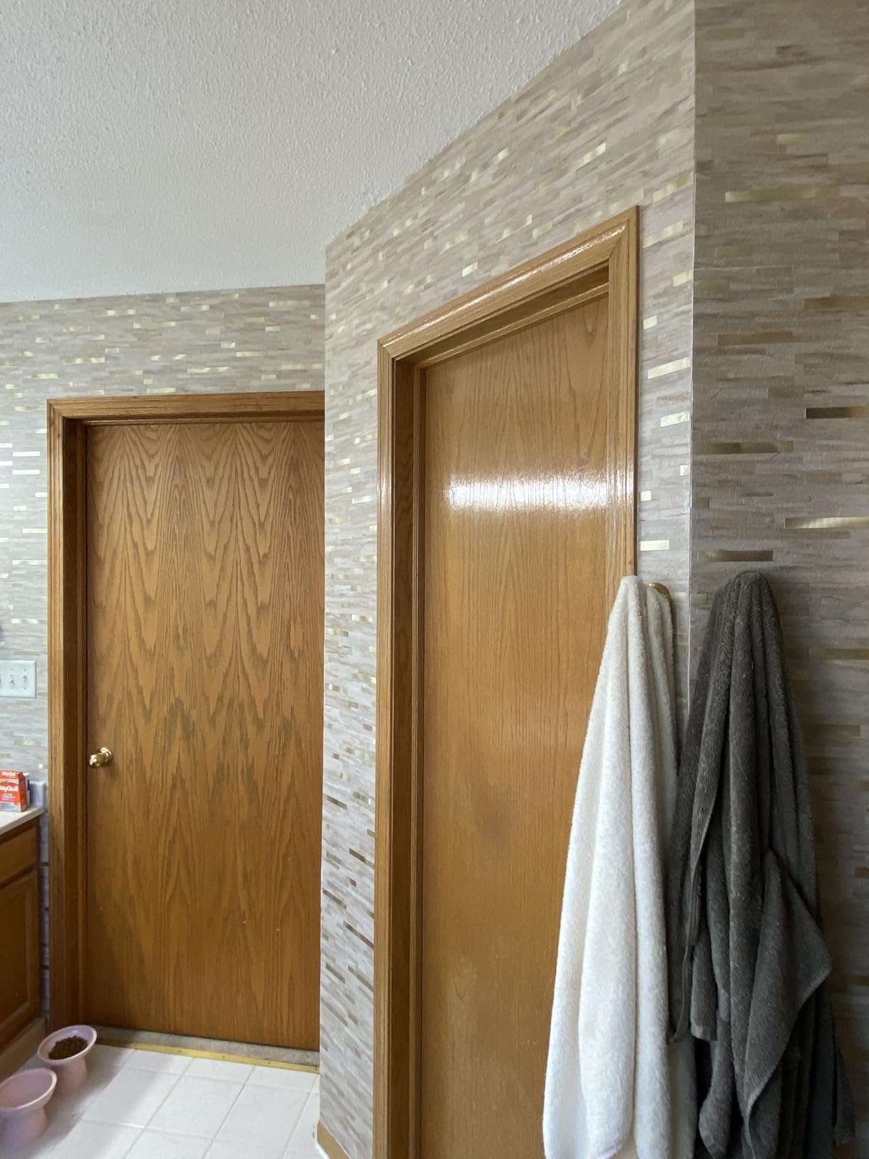 STICKGOO 20 Sheets Peel and Stick Backsplash Tile, Stick on Backsplash for Kitchen and Bathroom, White Marble Look PVC Mixed Metal Silver Self Adhesive Wall Tiles customer photo 2