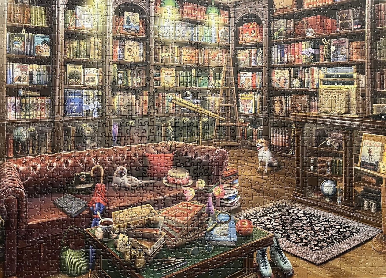 Ravensburger The Reading Room - 1000 Piece Jigsaw Puzzle - Stunning, Vivid Colors - Books, Knick-Knacks & Overstuffed Chairs - Peaceful Library Scene - Puzzles for Adults customer photo 1