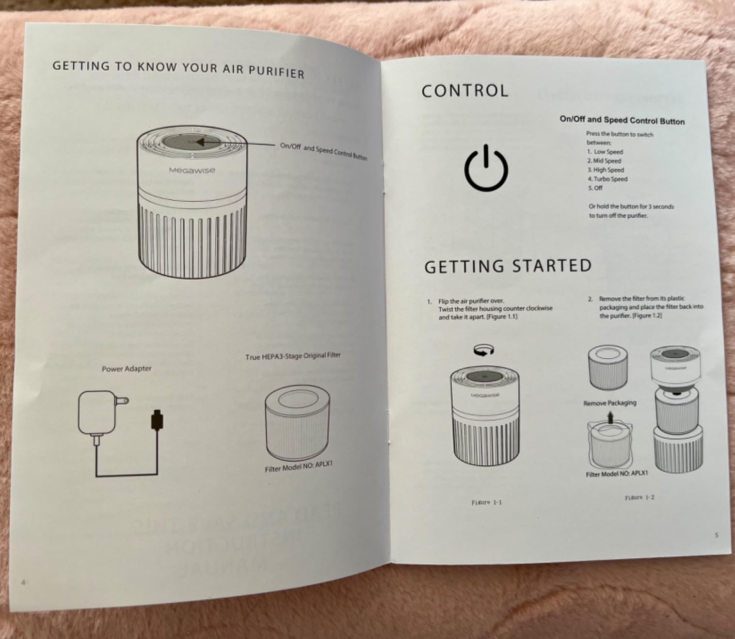 MEGAWISE H13 HEPA Air Purifier for Home, Desktop Air Cleaner with True HEPA Filter, 3-Stage Filtration, Ultra-Quiet, Compact Design for Bedroom, Office, and Small Rooms - EPI810 customer photo 2