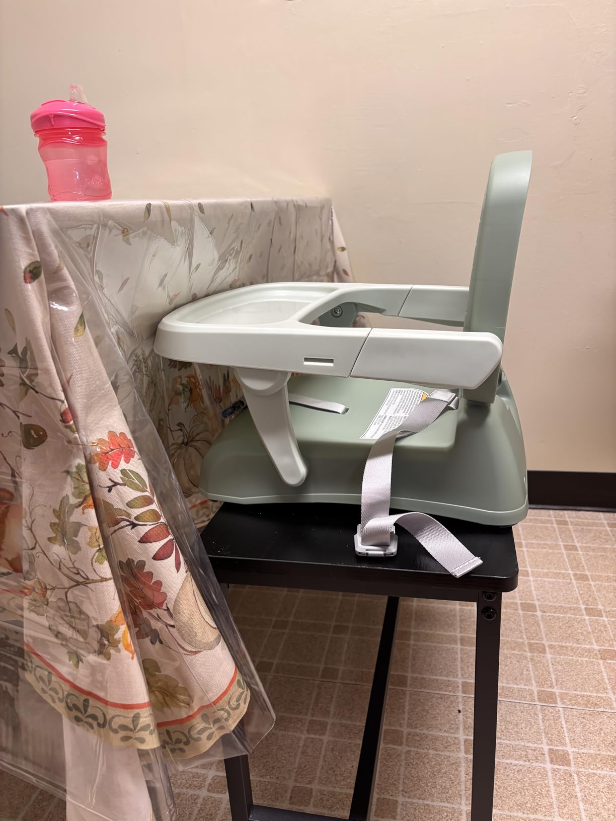 Chicco Bento 3-in-1 Portable Booster Seat for Kitchen Chair, up to 50 lbs | Sage/Green, converts to toddler chair or floor seat, 3-point harness, 2 heights, 6 months+, BPA-free dishwasher-safe tray customer photo 2