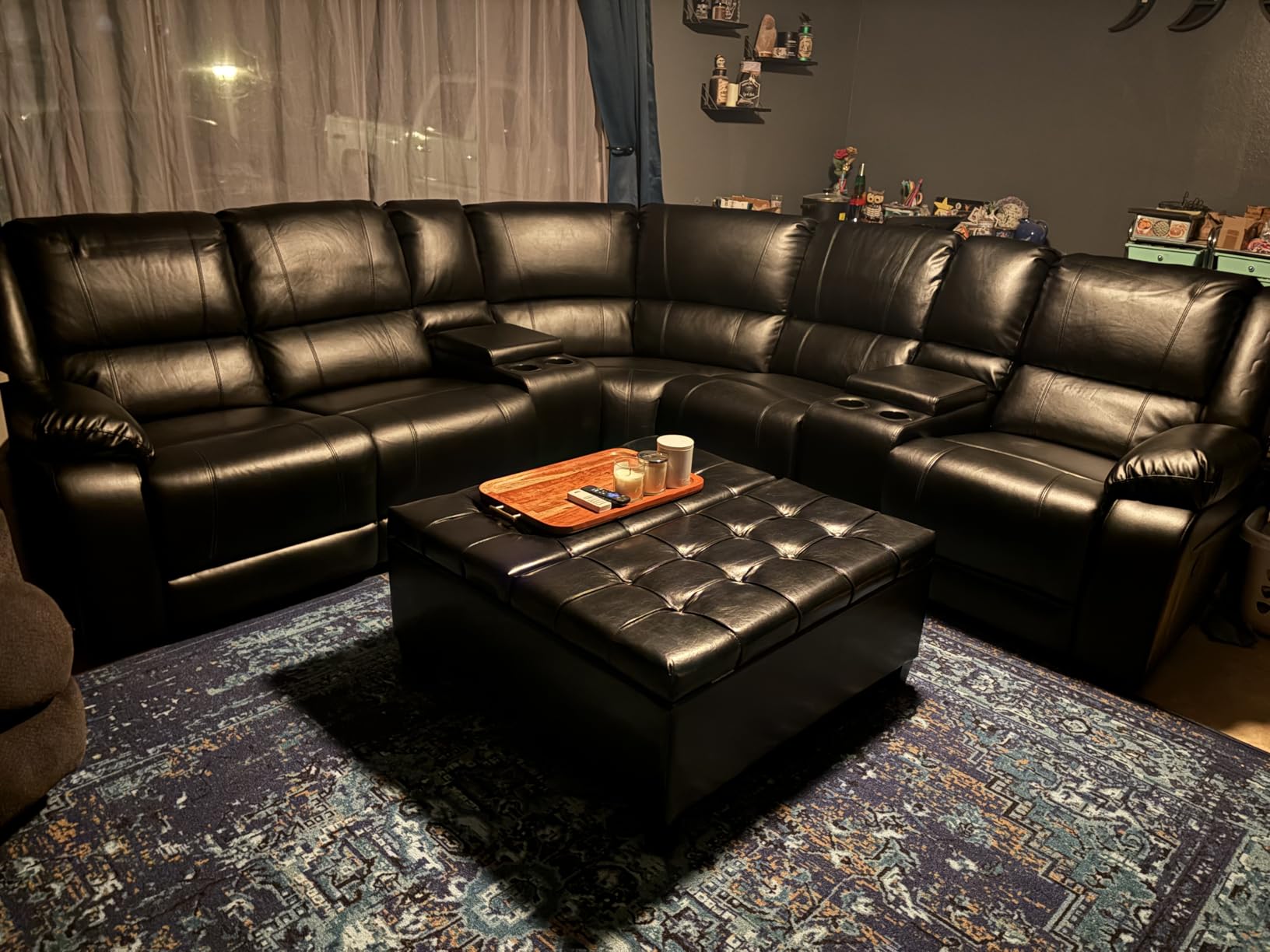 L-Shaped Manual Reclining Sectional Sofa for Living Room | 109