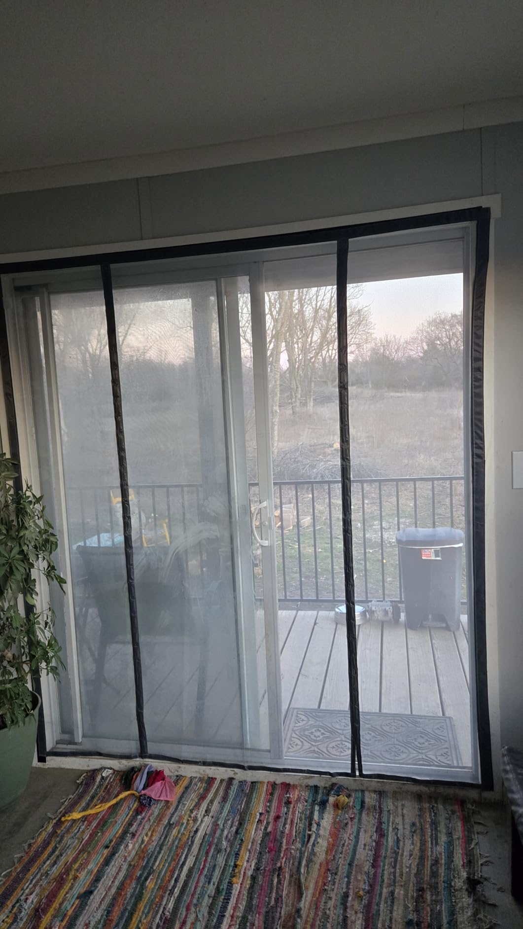Digram Magnetic Screen Door Upgraded polyethylene Terephthalate Mesh, Double Door Screen Magnetic Closure for Sliding Door, Patio Door, Fit Door Size 72