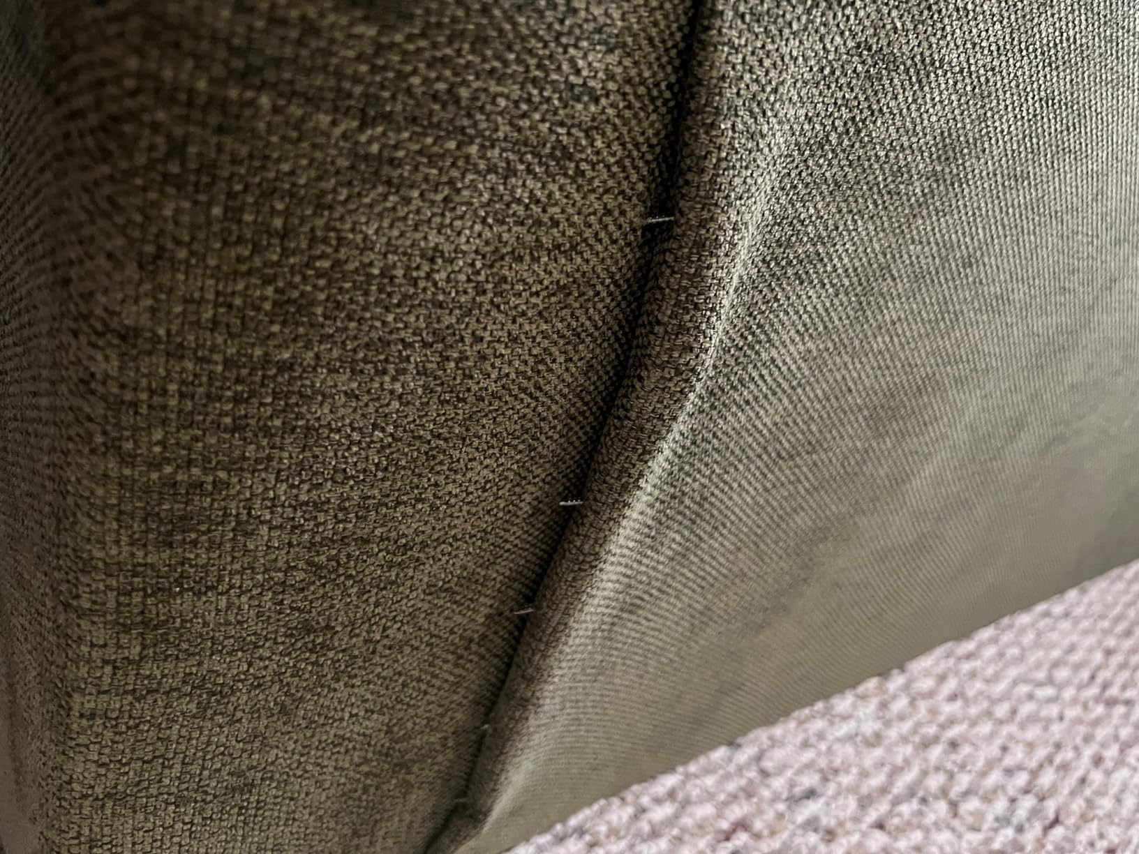 Signature Design by Ashley Bixler Sofa, Mid-Century Modern Green Couch | Polyester/viscose blend olive green chenille, Anti-sag platform base, Track arms, 2 22-in pillows customer photo 1