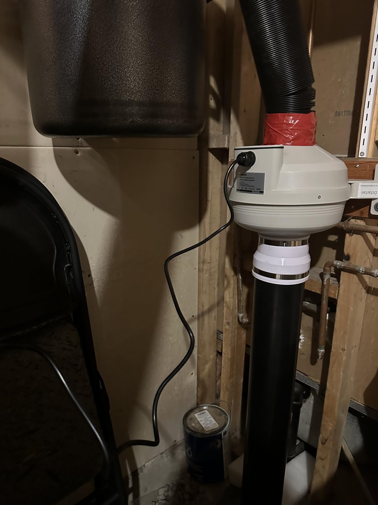 4x3 Inch Radon Mitigation System Kit, Quiet 260CFM Radon Mitigation Fan Inline Duct Fan IP67 Waterproof with soft joint and manometer, High Airflow Exhaust Fan for Indoor Outdoor customer photo 2