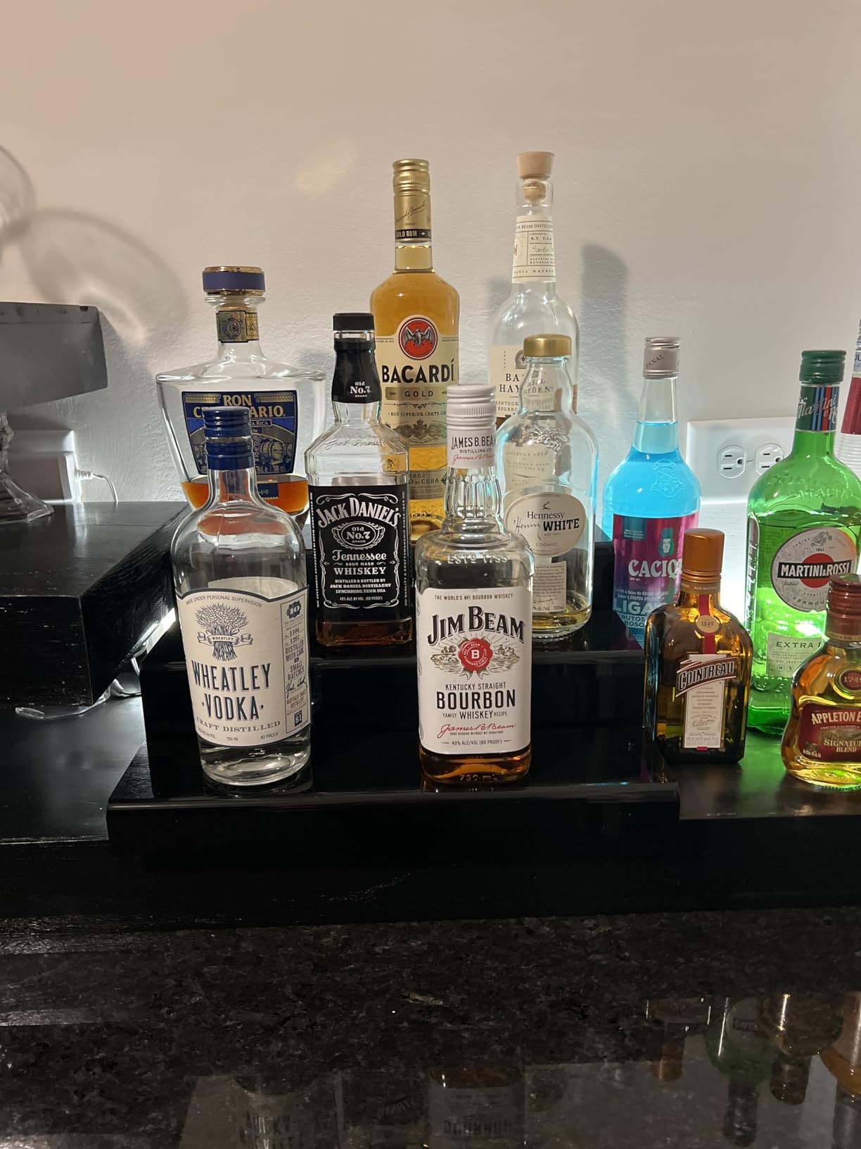 JUESHA 3 Tiers Bar Shelves for Liquor Bottles, 15