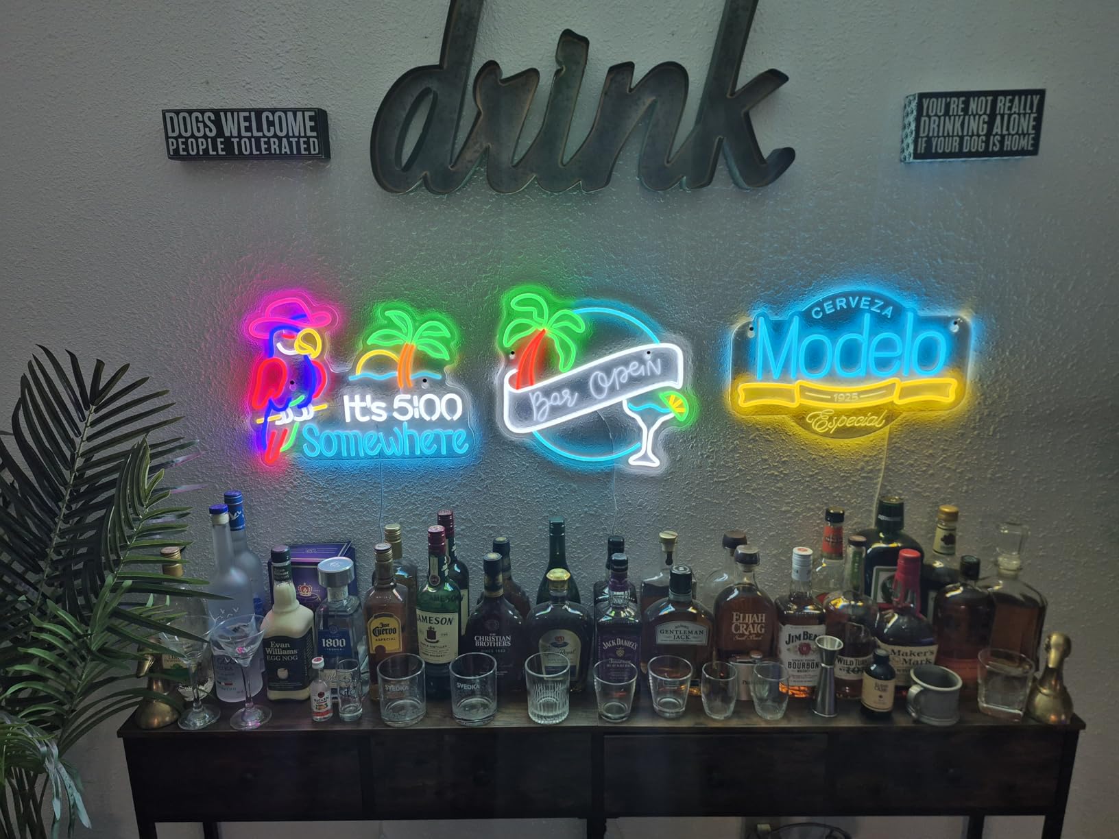 Parrot Its 5 00 O'clock Some Where Neon Sign for Wall Decor USB Powered Five Oclock Dimmable Bar Beer LED Light Man Cave customer photo 1