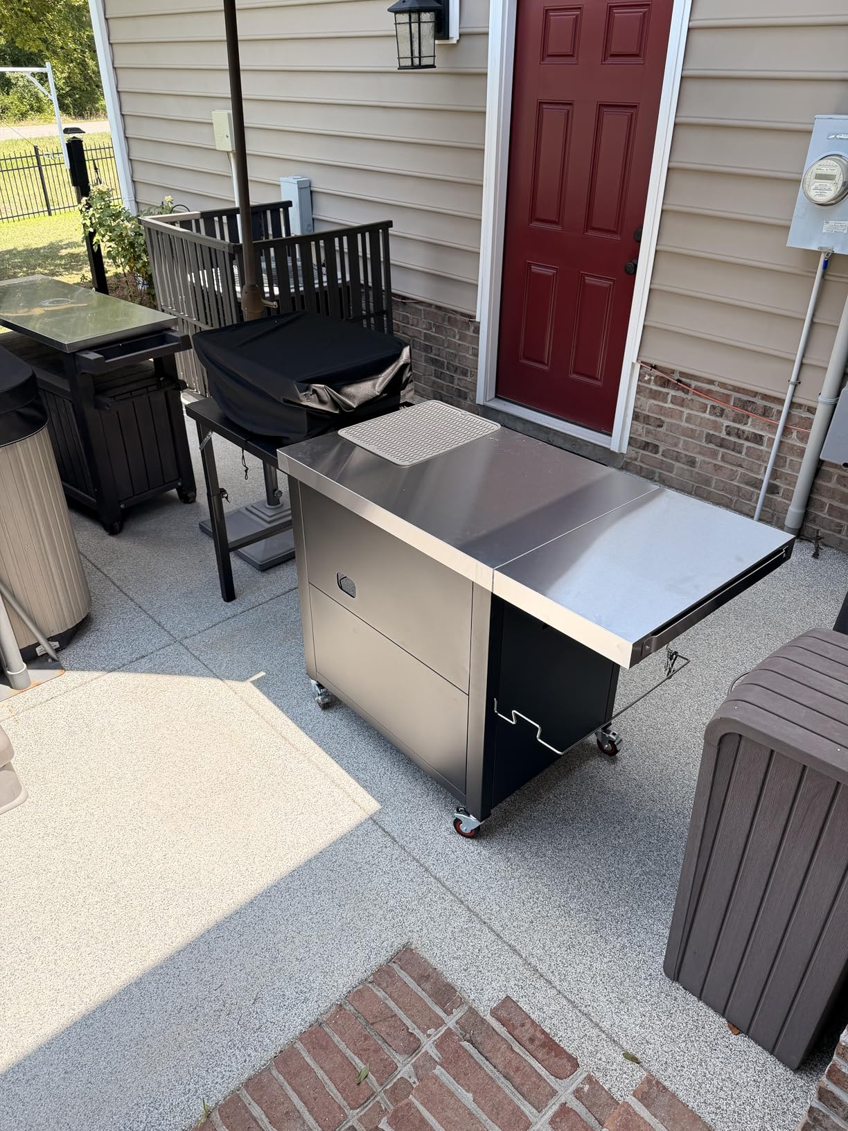 Feasto Outdoor Kitchen Island with Cabinet, 74