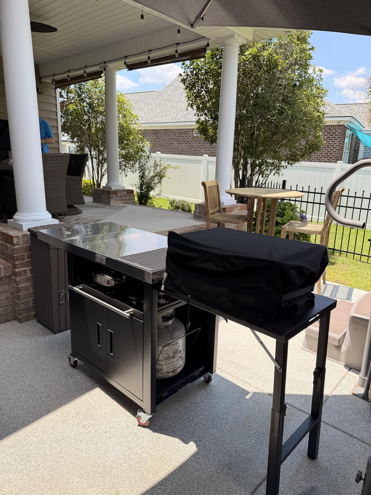 Feasto Outdoor Kitchen Island with Cabinet, 74