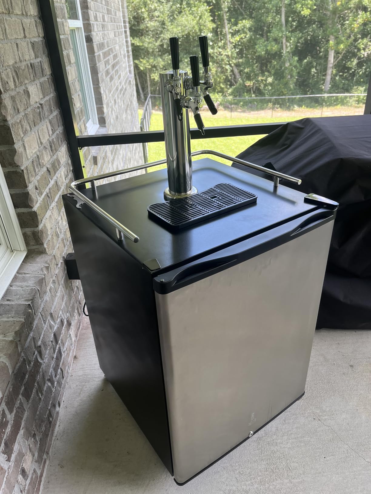 HCK Kegerator, 24 Inch Outdoor Undercounter Refrigerator, 2 in 1 Full Size Beer Kegerator with 3 Taps Draft Beer Dispenser, Freestanding, Stainless Steel Door customer photo 1
