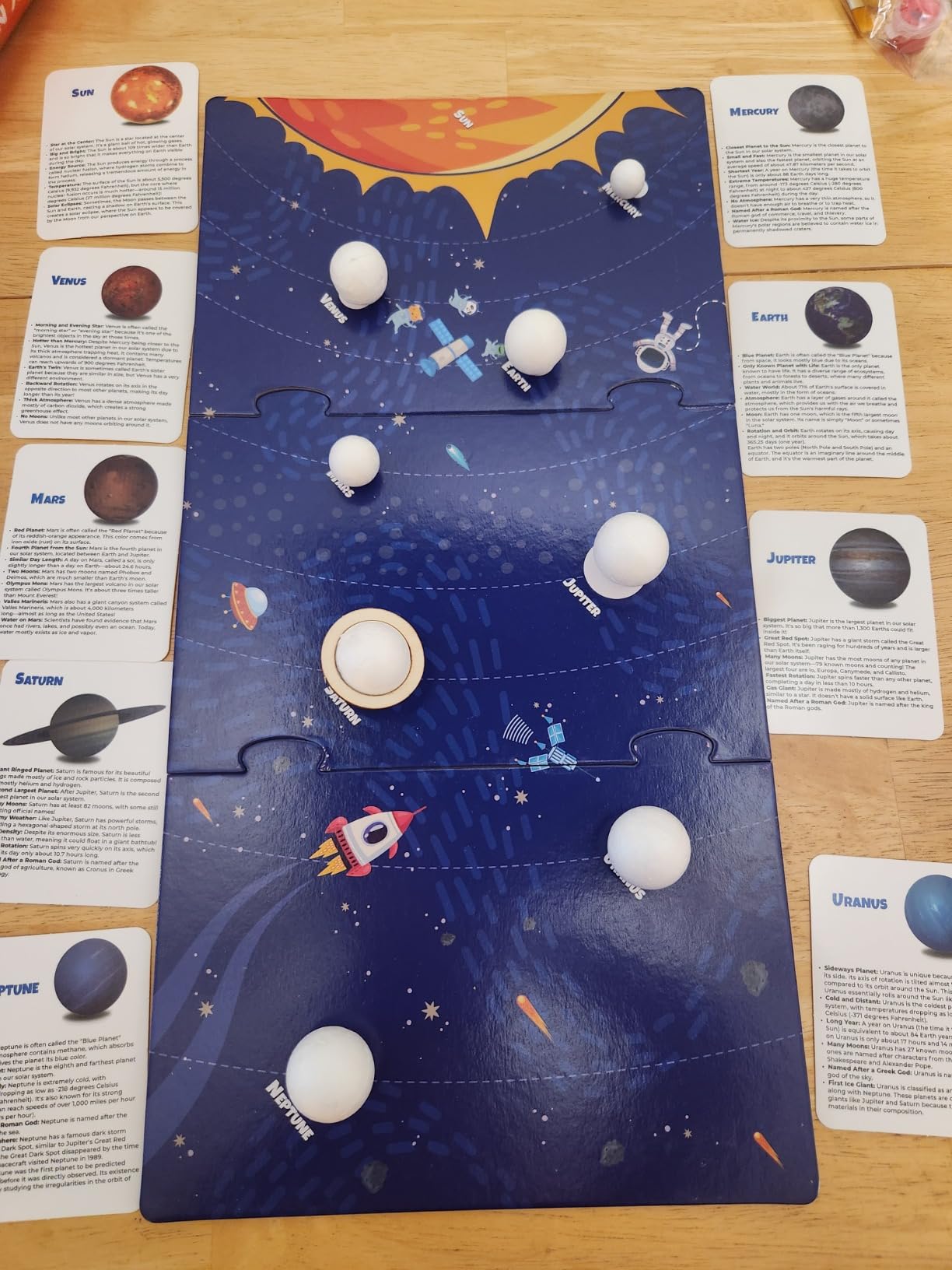 Nine Planets DIY Solar System Model for Kids - Complete Solar System Kit for Kids 8+ Years Old - Includes Wood Model & Puzzle with Fact Cards - Science Kits for 8-12 Years Old customer photo 1