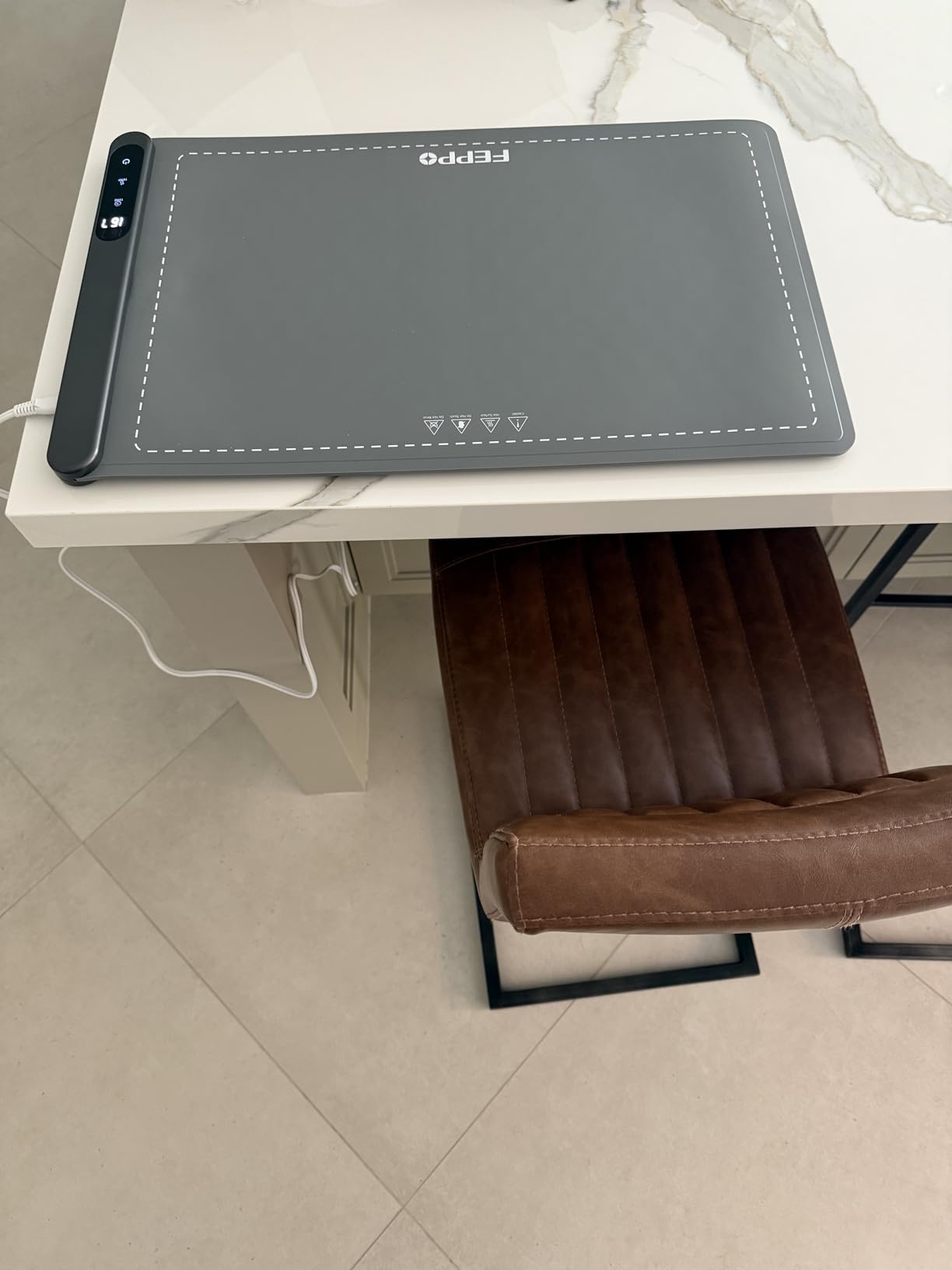 FEPPO Food Warming Mat, Upgrade High-tech Heating System, Fast Full Surface Electric Warming Tray with 6 Level Adjustable Temperature customer photo 2