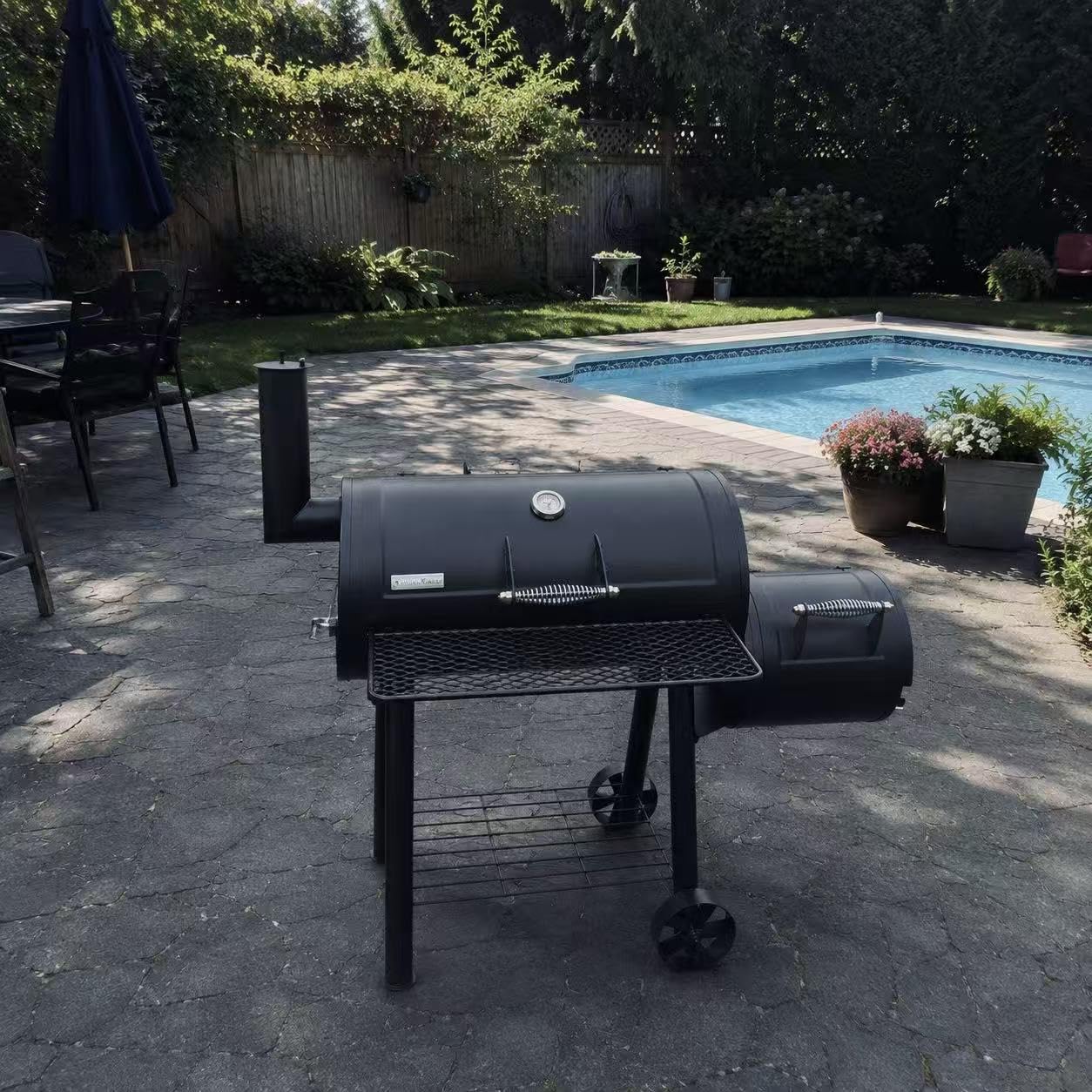 Captiva Designs Charcoal Vertical Smoker Grill and Offset Smoker Grill Combo, Extra Large Outdoor Barrel BBQ Meat Smoker with 5 Removable Smoking Grates & Built-in Hooks for Various Meat Foods customer photo 2