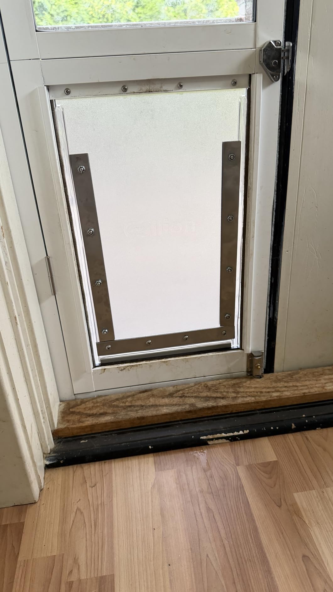 Large Dog Door for Sliding Glass Door, Openable Pet Door for Sliding Glass Doors, All-Metal Framed & Panel & Lock, Adjustable 75 7/8