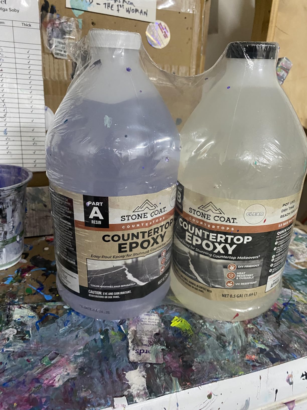 Stone Coat Countertops Epoxy Resin Kit for Countertops, Bar Tops, 1/2 Gal | UV, Scratch & Heat Resistant, Food Safe for Kitchen Countertop, Tabletop, Shower Walls, Bar Top, & Art Craft Projects customer photo 1