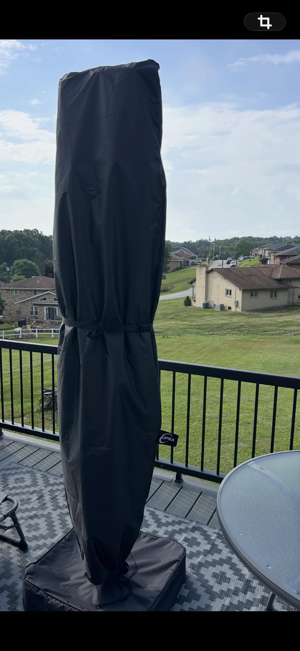 Kipiea Patio Umbrella Cover for 9'-13' Cantilever Umbrella, Upgraded 600D Heavy Duty Outdoor Umbrella Covers with Support Pole and Zipper customer photo 1
