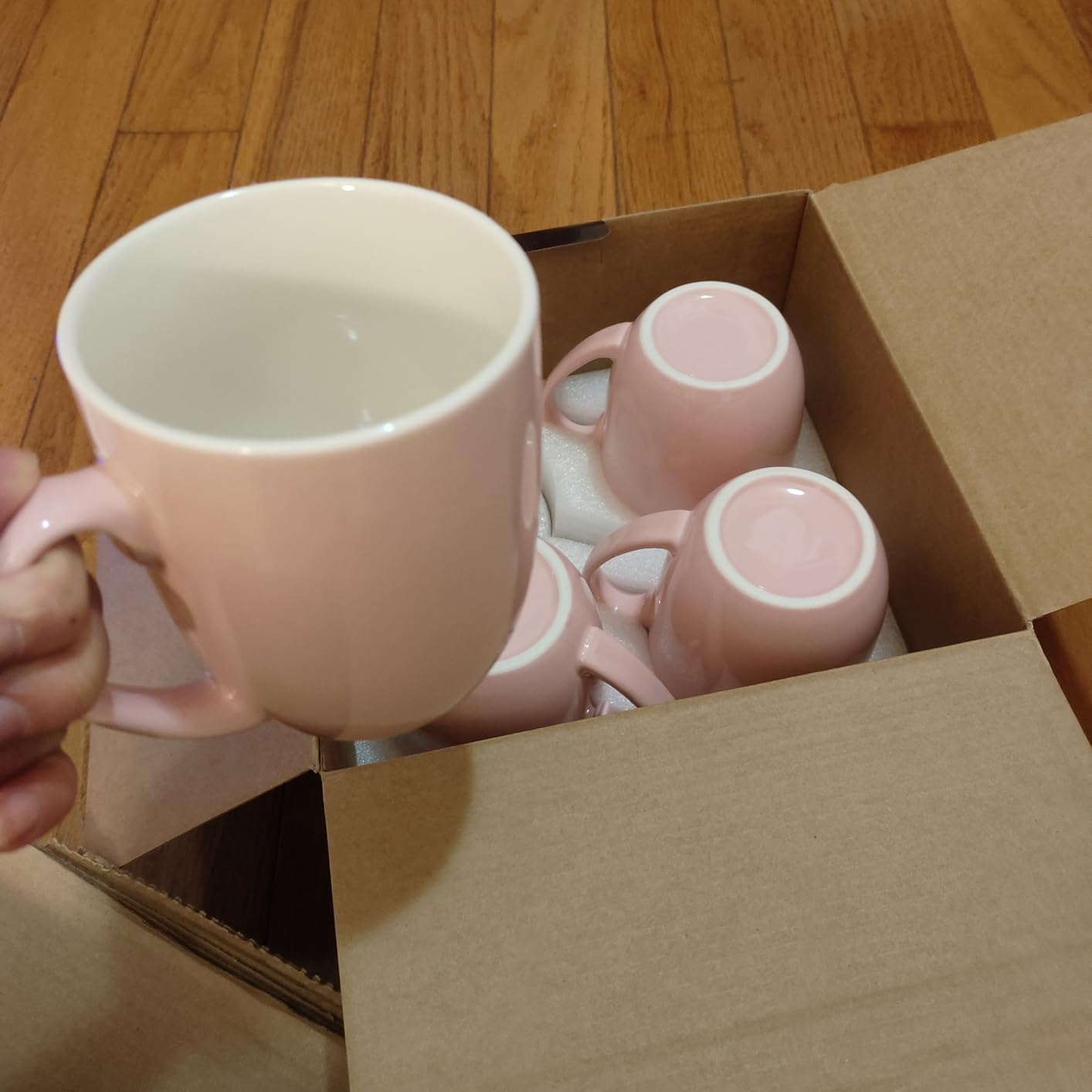 Large Ceramic Coffee Mugs Set of 4 16oz(475ml) Tea Cups Idea Gifts White | Microwave & Dishwasher Safe Sturdy Resistance to Staining Comfortable Handle Cups for Latte Hot Tea Cappuccino Mocha Cocoa customer photo 1