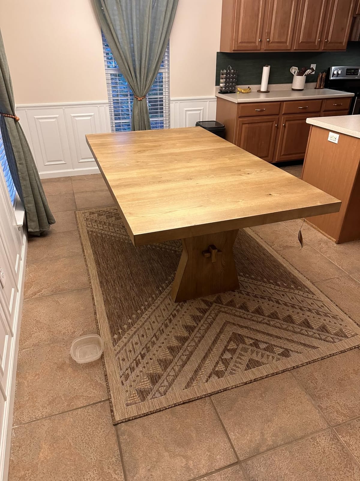 Signature Design by Ashley Galliden Farmhouse Dining Table with Extra-Thick Tabletop and Trestle Base customer photo 2