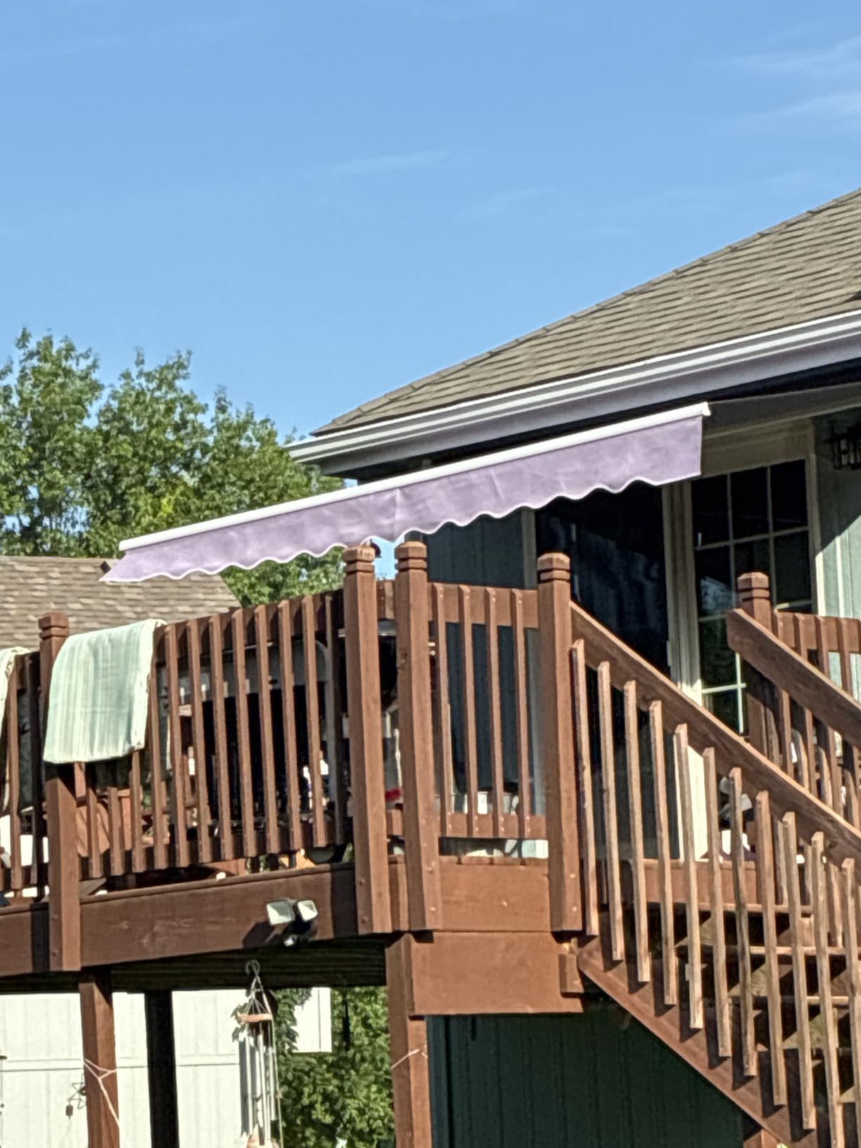Yardenaler 12x10 FT Manual Retractable Outdoor Patio Awning, Window Sun Shade Shelter with Crank Handle & Canopy for Deck, Backyard, Garden, Balcony, Gray customer photo 1