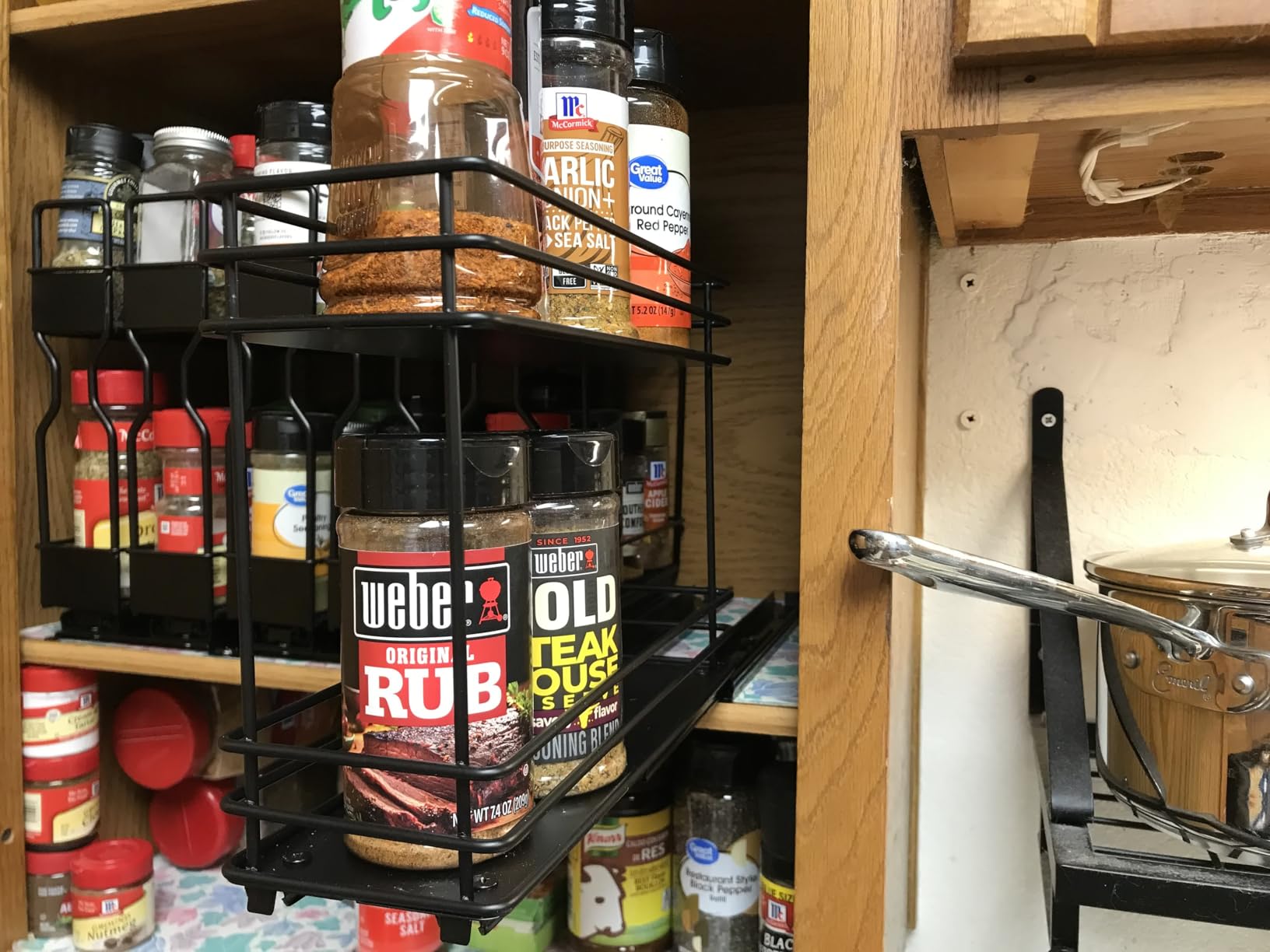 Mystozer Pull Out Spice Rack Organizer for Cabinet, Slide Out Spice Racks, Easy to Install Spice Cabinet Organizers, 7.4