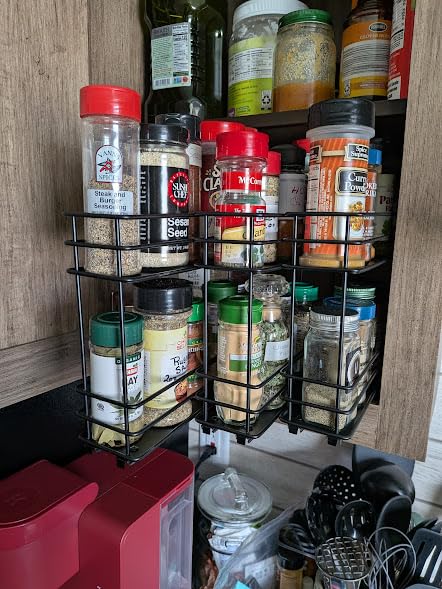 Mystozer Pull Out Spice Rack Organizer for Cabinet, Slide Out Spice Racks, Easy to Install Spice Cabinet Organizers, 7.4