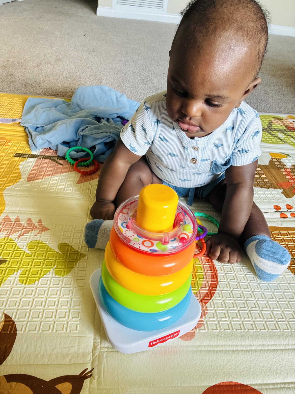 XVISHX Baby Play Mat, 50 x 50 Inch Play Mat Perfect for Use Baby Playpen, Foldable Baby Foam Playmat for Floor, Portable Waterproof Activity PlayMats for Babies, Infants and Toddlers customer photo 1