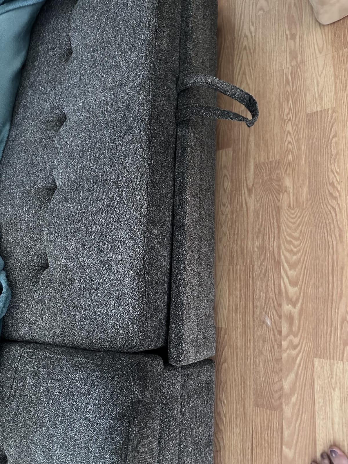 Naomi Home L-Shaped Microfiber Sleeper Sectional Sofa, Gray | Convertible Sofa With Pull-Out Bed, USB Ports, Hidden Storage And Reversible Chaise customer photo 1