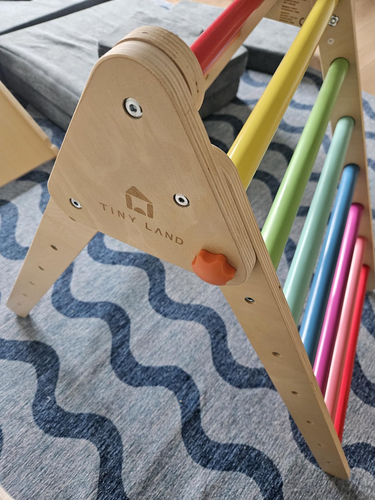 Tiny Land Pikler Triangle Set, 7-in-1 Foldable Climbing Toys Set for Kids | Baby Indoor Playground Jungle Gym, Wooden Montessori Climbing Set for Toddler, Ideal Gift for Kids (Rainbow) customer photo 1