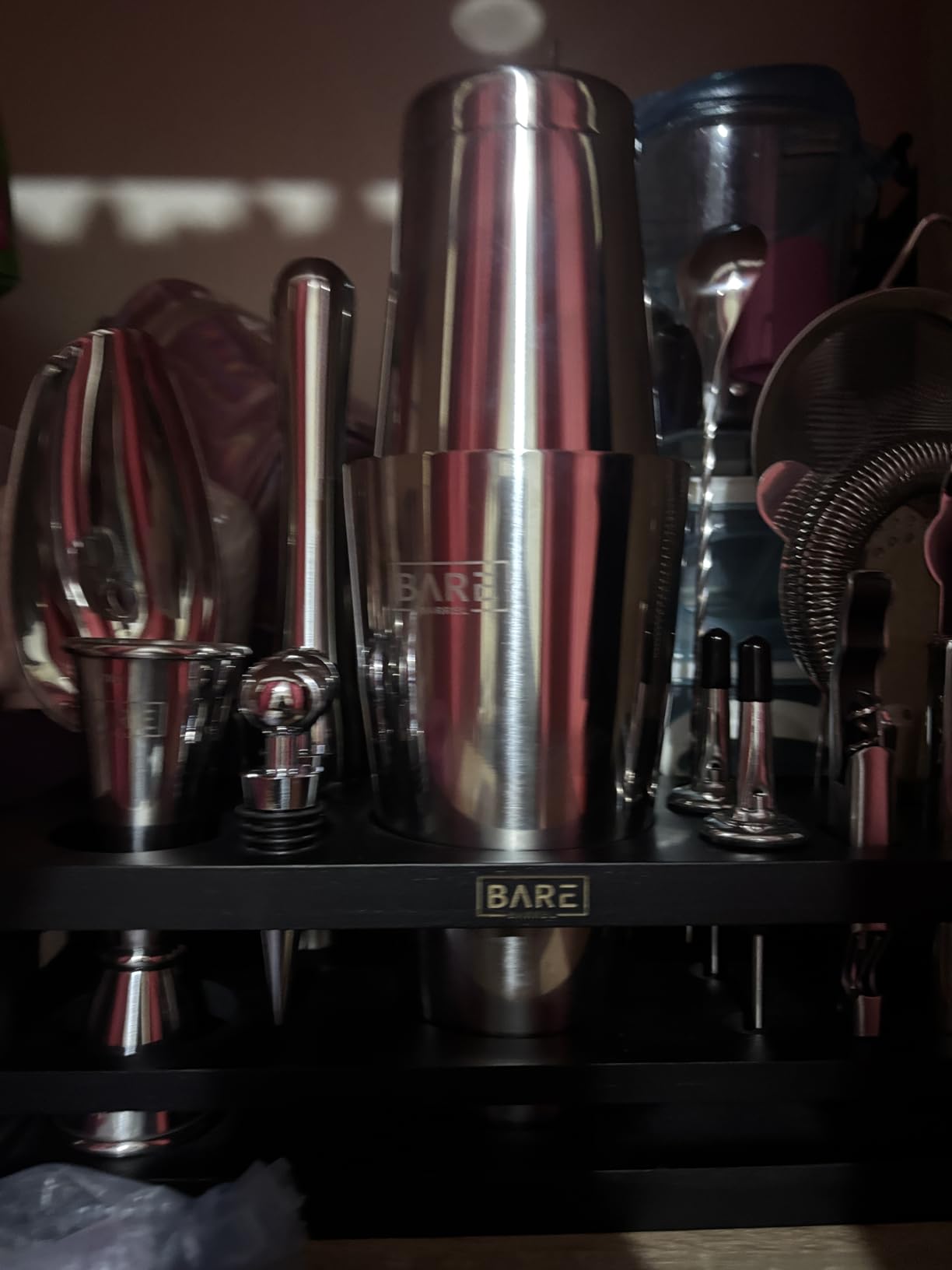 BARE BARREL Mixology Bartender Kit Bar Set | 16-Piece Cocktail Shaker Set | Martini Barware Mixing Tools for Home Bartending | Incl. 35 Recipe Cards | Gift Set (28oz Boston Shaker, Copper/Black) customer photo 1