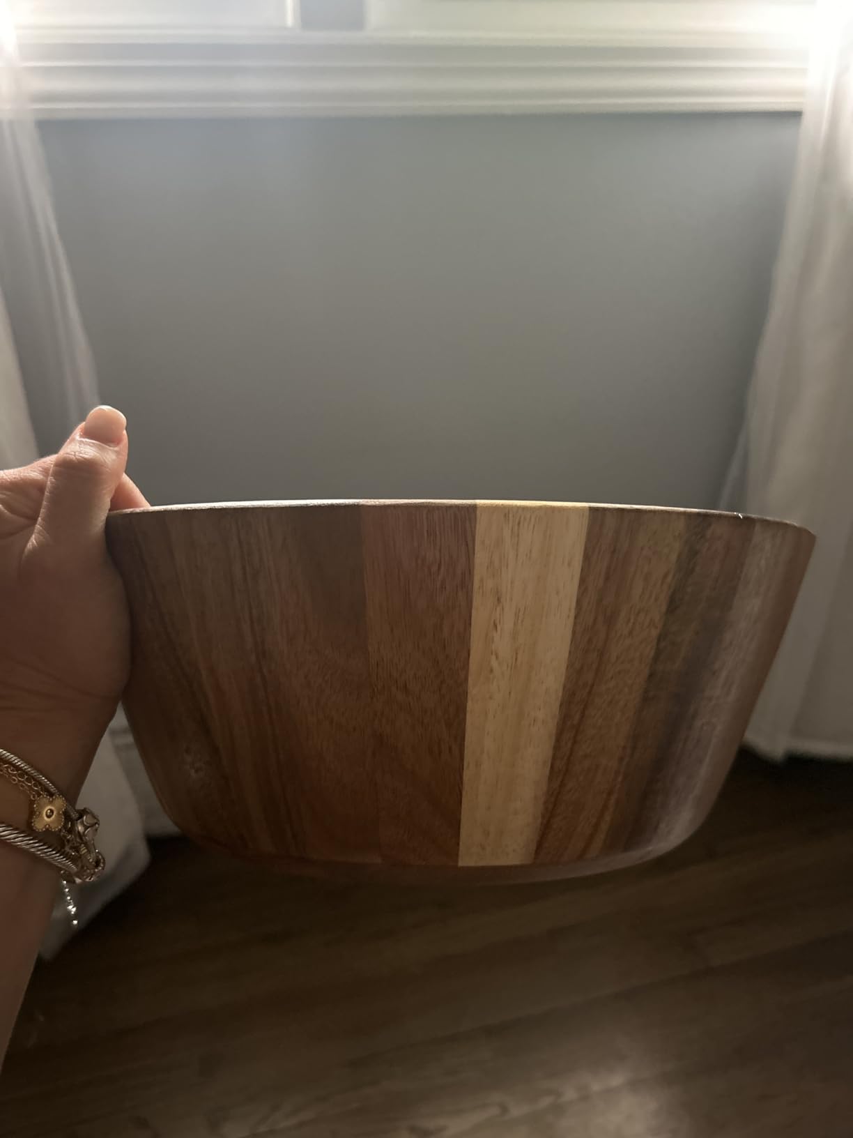 Wooden Salad Bowl Set of 3, Round 12