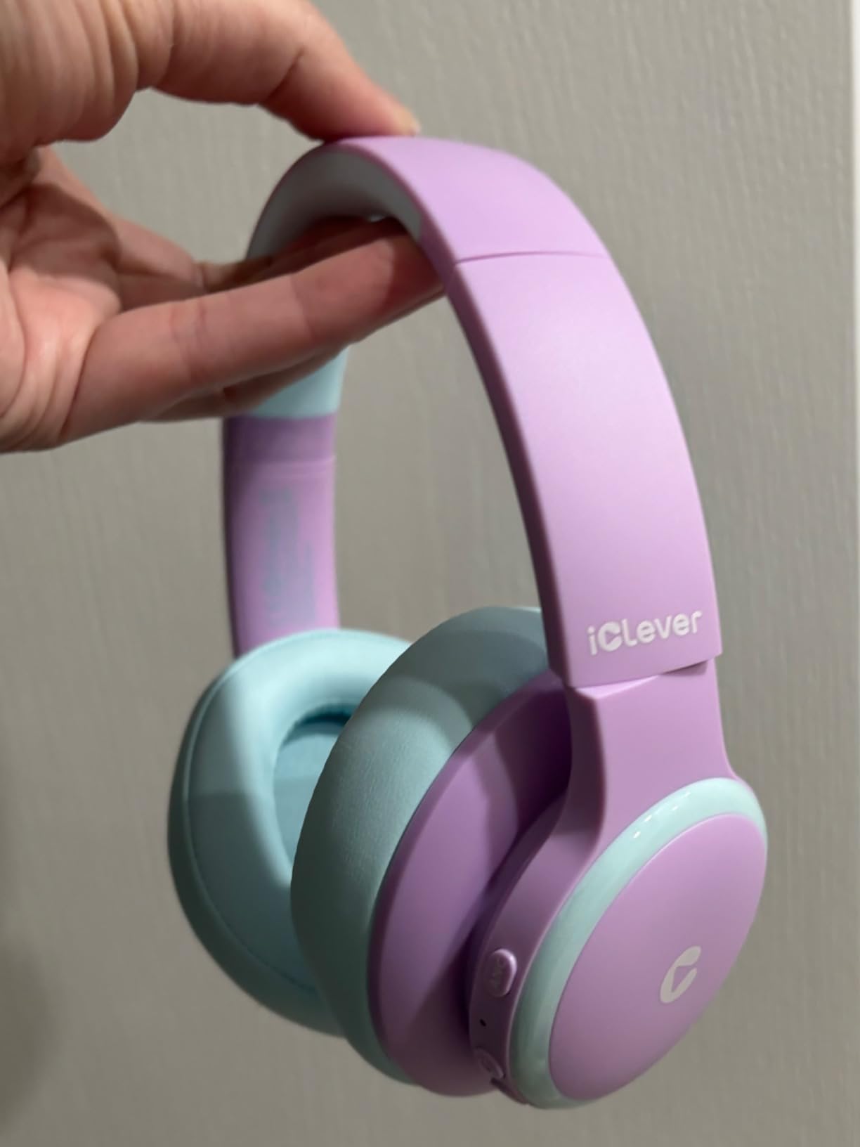 iClever BTH26 Active Noise Cancelling Headphones for Kids, 60H Playtime | SafeSound Tech 3.1, USB C Fast Charging, Bluetooth 5.4, Kids Bluetooth Headphones, with Mic AUX Cord for iPad Airplane, Purple customer photo 1