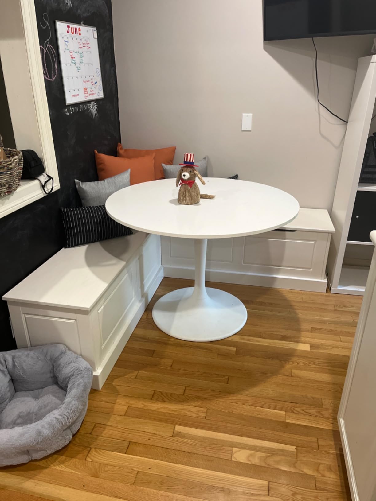 Linon Harris Black and Walnut Backless Kitchen Dining Nook with Hidden Storage Bench Space customer photo 2