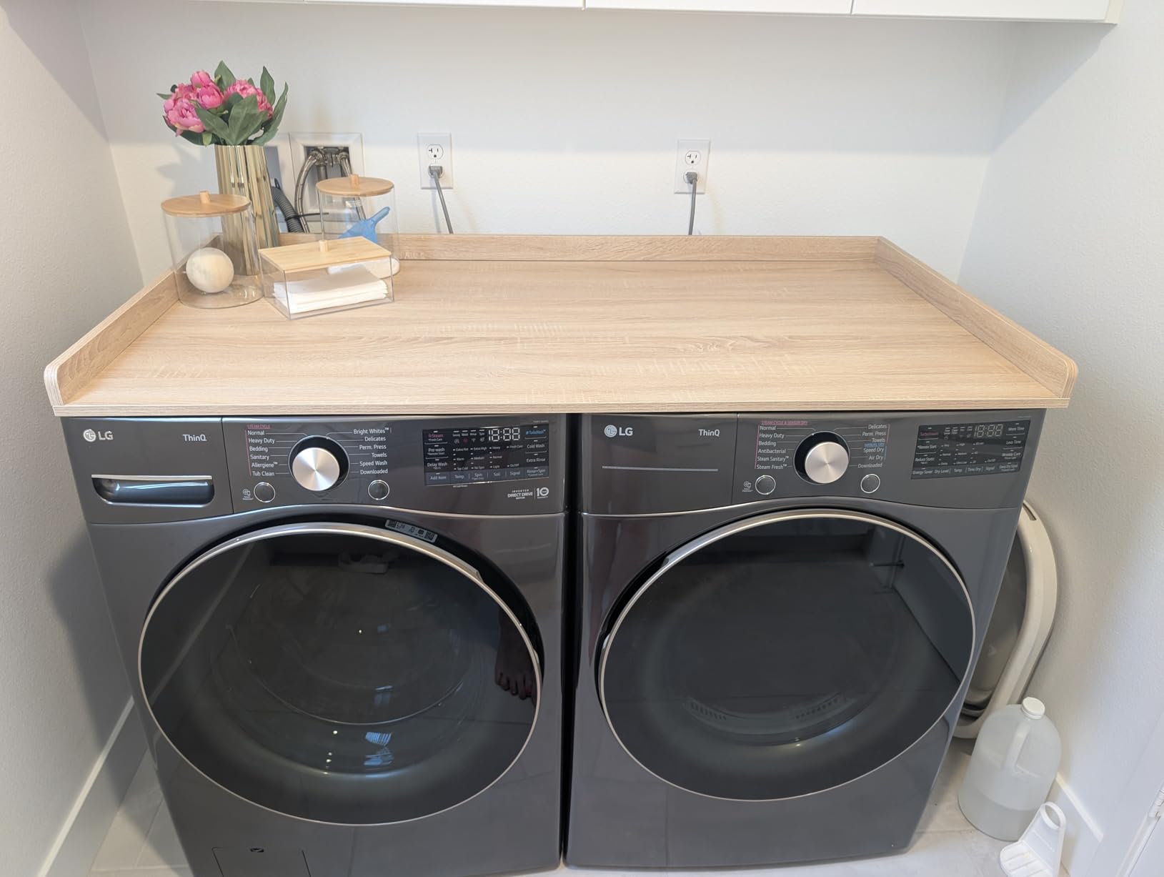 Life Finds 54 inch Washer Dryer Countertop with Safety Ledge for Laundry Room Organization, Black Marble Pattern, LF-WDCT1BM customer photo 1