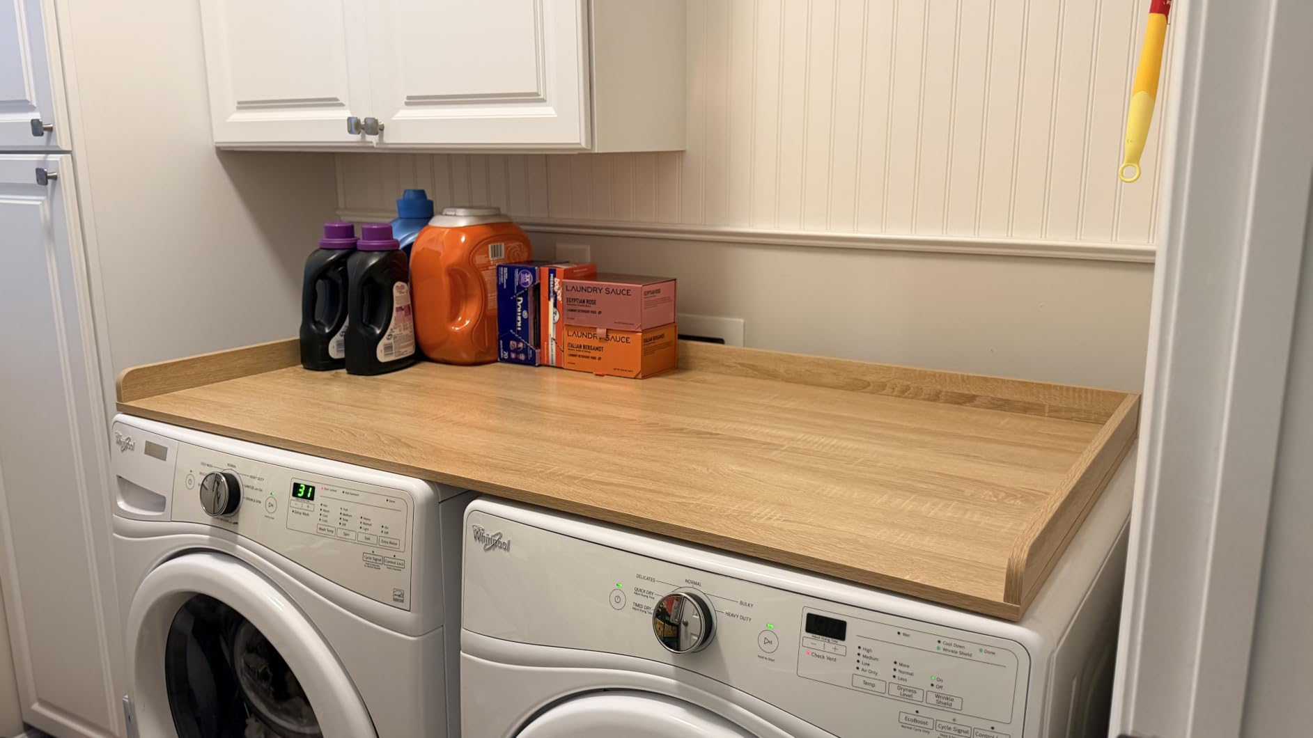 Life Finds 54 inch Washer Dryer Countertop with Safety Ledge for Laundry Room Organization, Black Marble Pattern, LF-WDCT1BM customer photo 2