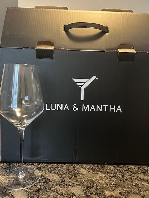OJA Wine Glasses Set, Crystal Red Hand Blown Wine Glass, Set of 4, 23.5 oz | Large, Burgundy, Ultra-thin, Light for Wine Tasting customer photo 2