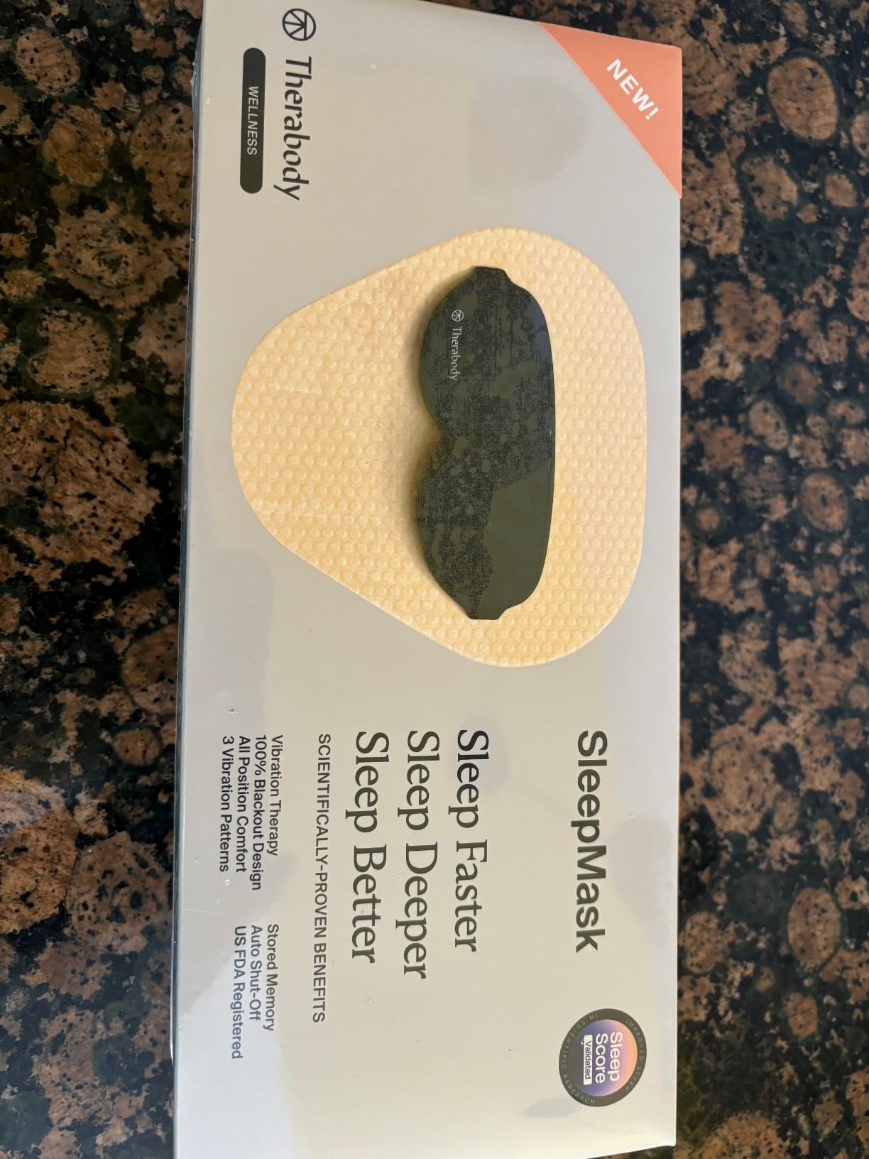 TheraGun Therabody Sleep Mask Ultra-Comfortable, 100% Blackout Sleep Eye Mask with Gentle Eye Massager Vibration for Stress Relief, Headache Relief & Self Care - Facial Massager for Women & Men customer photo 1