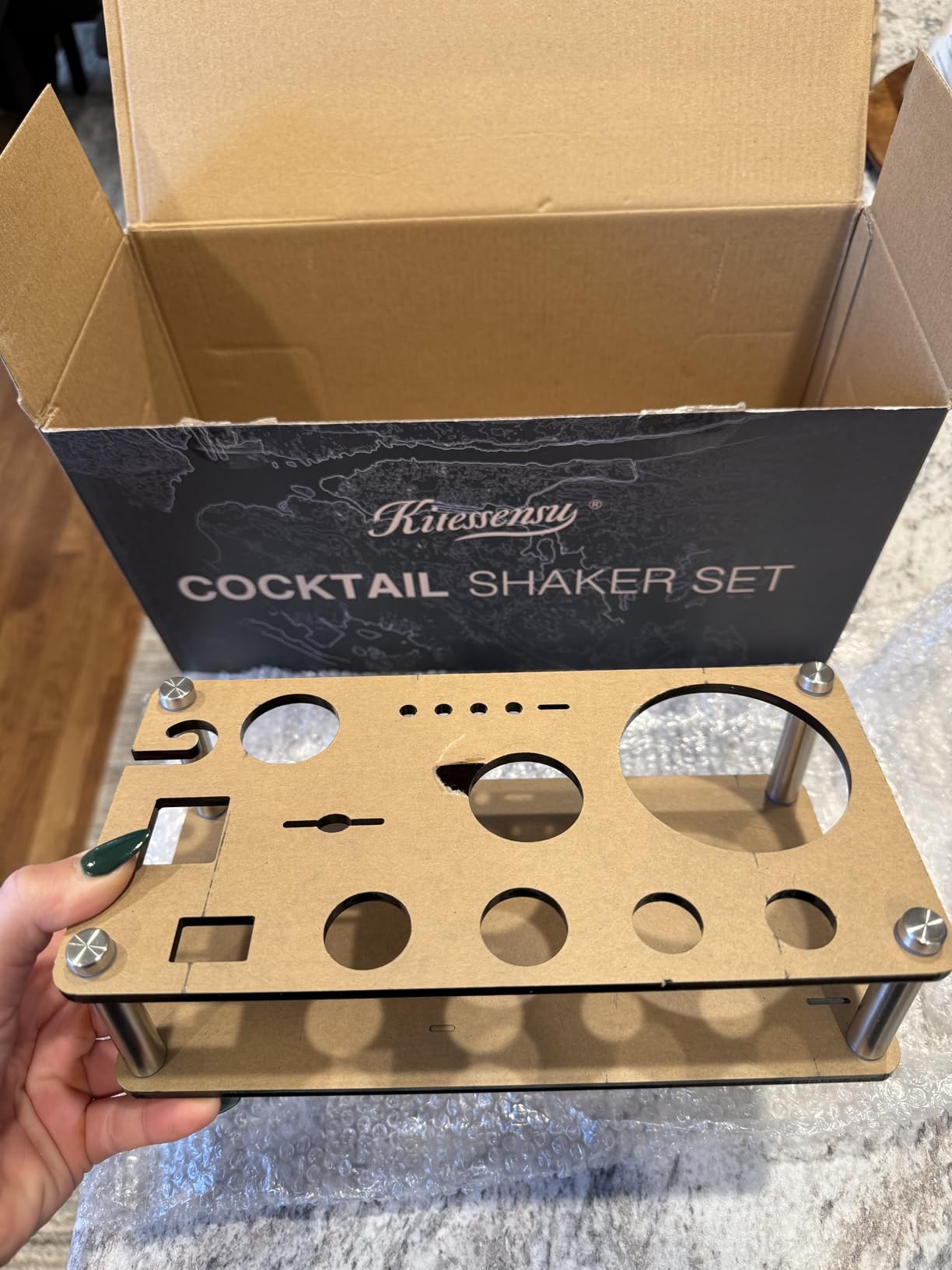 KITESSENSU Cocktail Shaker Set Bartender Kit with Stand | Complete 24-Piece Bar Set Cocktail Kit with All Bar Accessories: Martini Shaker, Jigger, Muddler | Drink Mixer Set for Home Bar Cocktails customer photo 1
