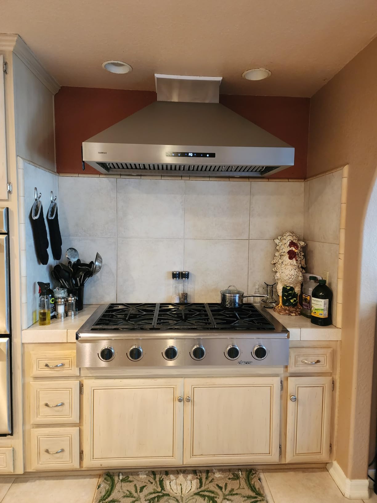Wall Mount Range Hood 48 Inch 1200 CFM Ultra Powerful Commercial Vent Hood for Large Kitchen with Remote Control, Gesture & Touch Panel, 4 Speeds & Stainless Steel Filters Ducted Kitchen Hoods customer photo 1