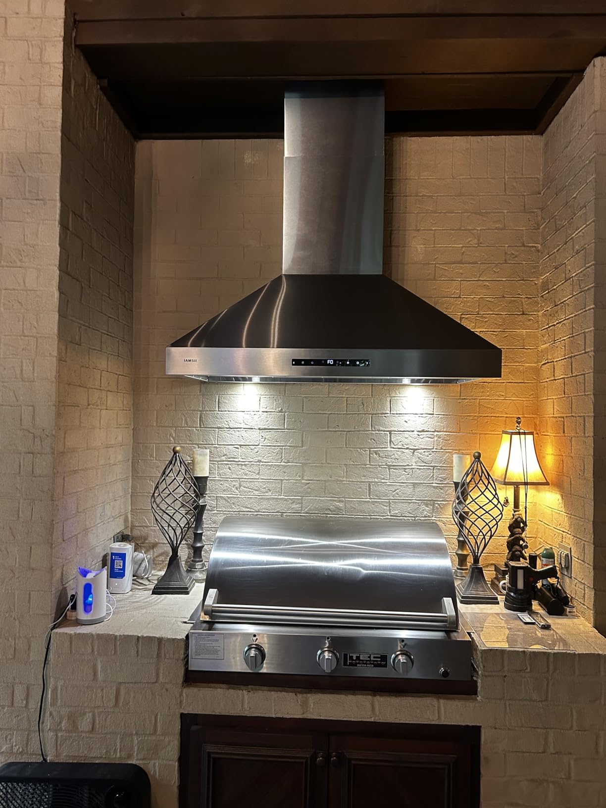 Wall Mount Range Hood 48 Inch 1200 CFM Ultra Powerful Commercial Vent Hood for Large Kitchen with Remote Control, Gesture & Touch Panel, 4 Speeds & Stainless Steel Filters Ducted Kitchen Hoods customer photo 2