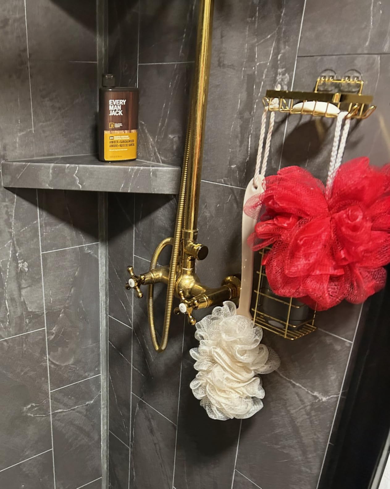 Palisade Vinyl Shower Surround Kit 78in x 60in x 36in, Urban Cliff | Waterproof PVC wall panels, grout-free design, bathroom renovation, coordinating trim, shelves, adhesive and sealant included customer photo 1