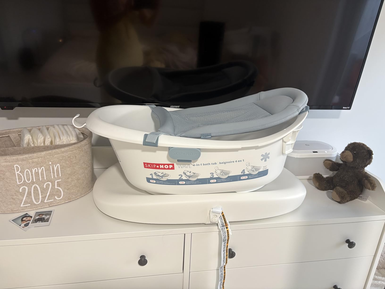 Skip Hop Baby Bath Tub 4-in-1 Grow with Baby Infant to Toddler Bathtub with Supportive Sling and Sit-Up Support Wave Age 0m+ customer photo 2