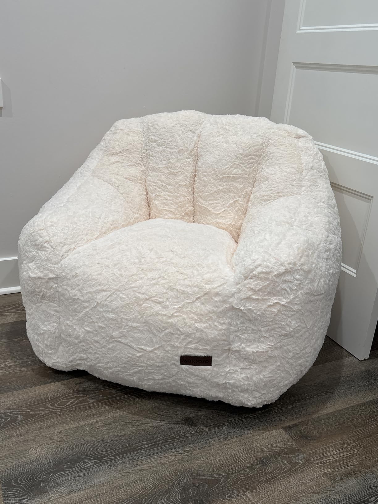 MAXYOYO Bean Bag Chair, Comfy Bean Bag Sofa with Back Support, Faux Fur Bean Bag Chair for Adults and Kids customer photo 1