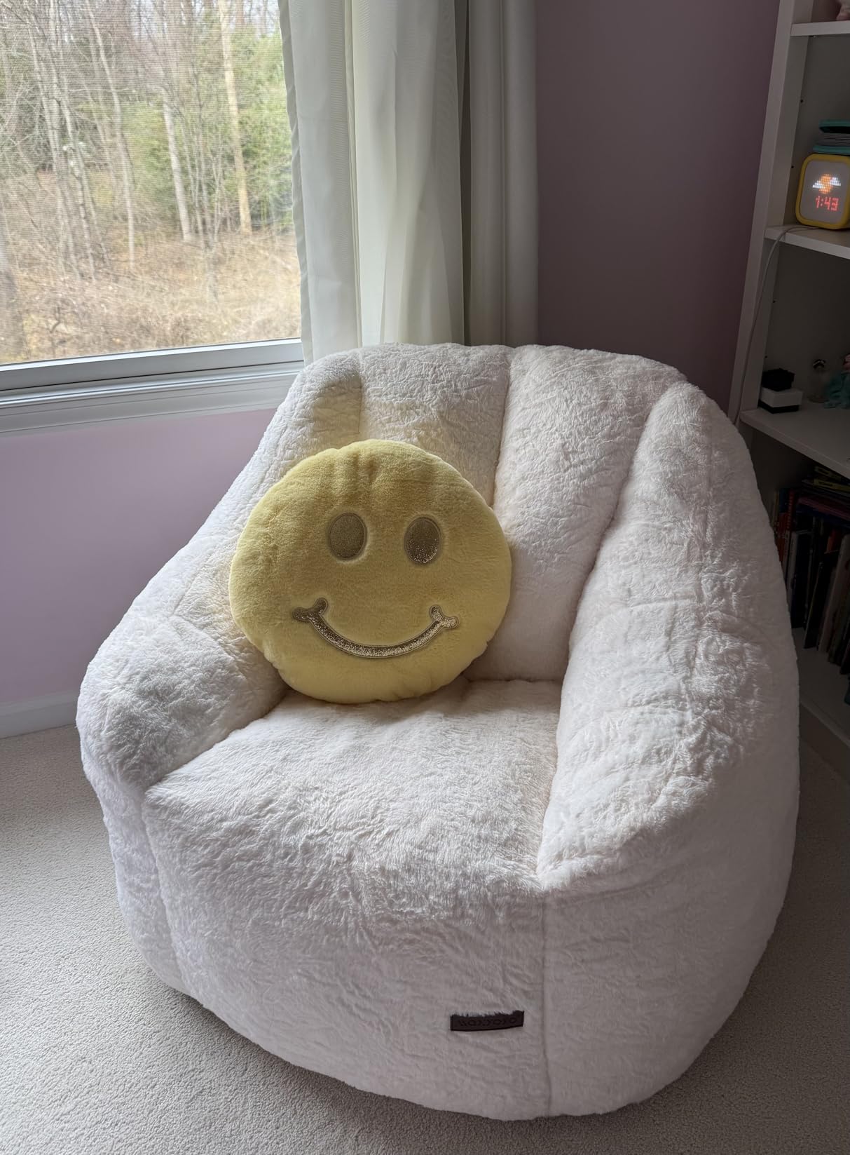 MAXYOYO Bean Bag Chair, Comfy Bean Bag Sofa with Back Support, Faux Fur Bean Bag Chair for Adults and Kids customer photo 2